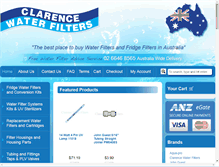 Tablet Screenshot of clarencewaterfilters.com.au